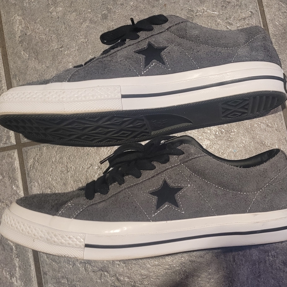 Converse One Star limited grey suede black star Retro style Sneaker Sz 9 / 11 - Picture 5 of 5